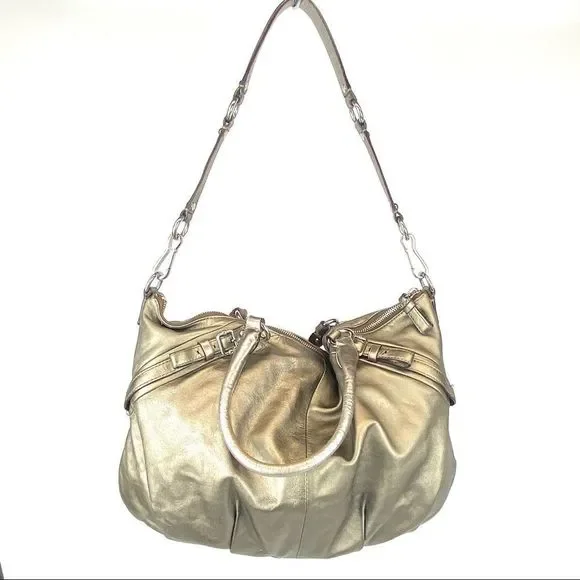 COACH Madison Sophia lg pewter leather bag 15955 - Picture 3 of 13